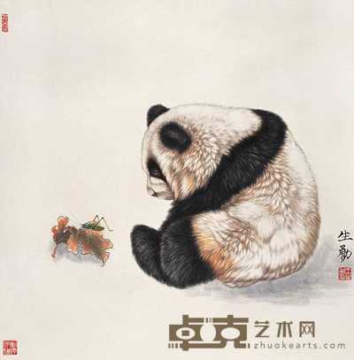 王生勇 熊猫 立轴 67×67cm